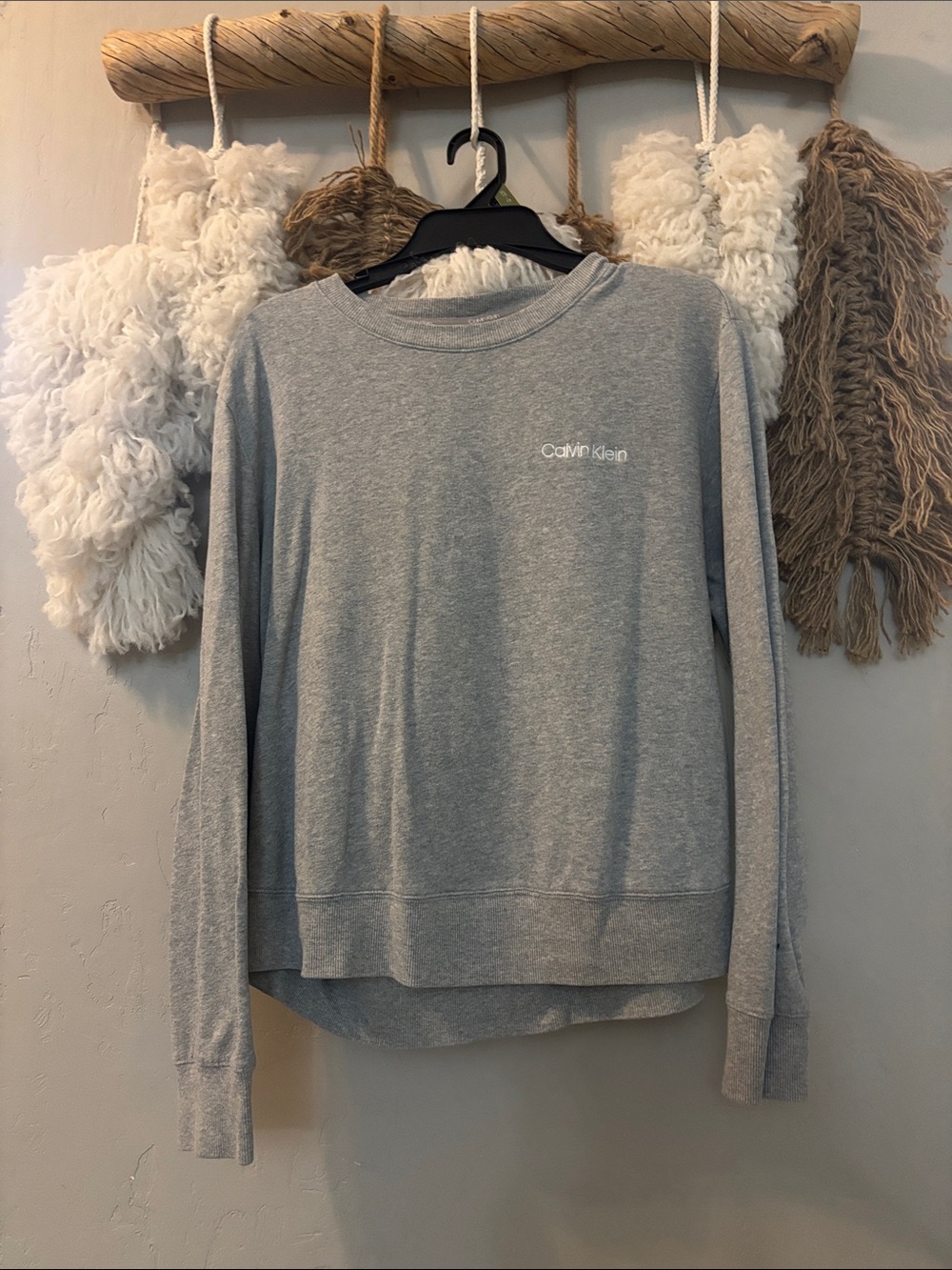Calvin Klein Light Gray Crewneck Pullover Sweatshirt